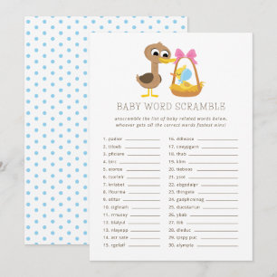 Invitación 5 Little Ducks Baby Trivia   Word Scramble