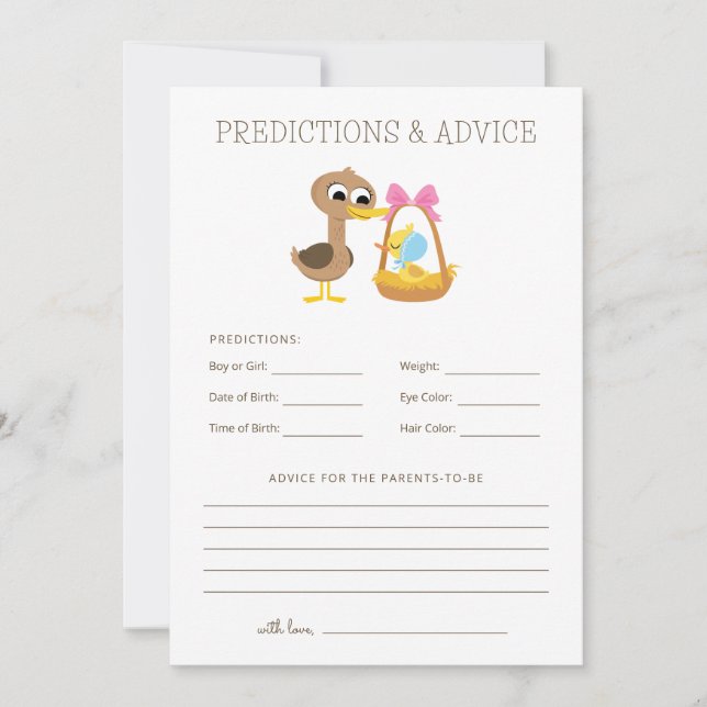 Invitación 5 Patitos | Predicciones y Consejos para la Fiesta (Anverso)