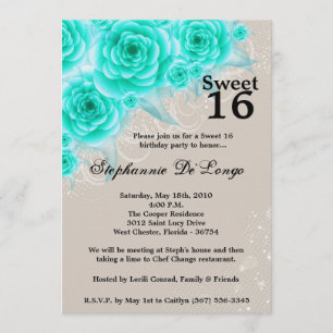 Invitación 5 Rosas Aqua, 7 días a la semana, dulce floral, 16