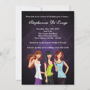 Invitación 5 x 7 Adolescentes adolescentes dulces 16 invitaci