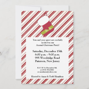 Invitación 5 x 7 Navidades rojos/verdes invitando a rebosar
