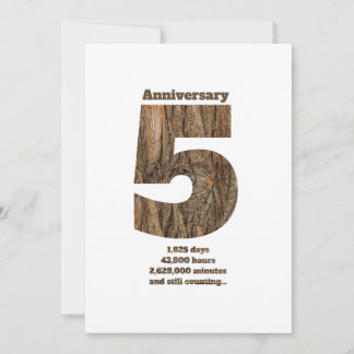 Invitación 5 Year Anniversary - Wood Anniversary Milestone