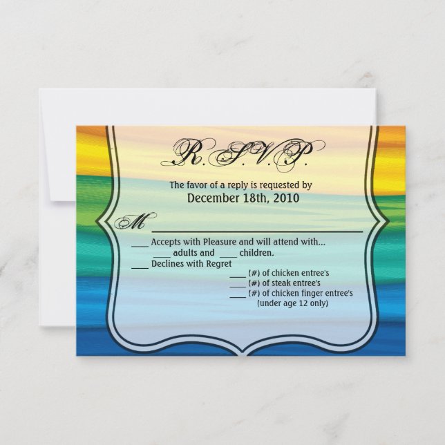 Invitación 5x3.5 R.S.V.P Card lgbtq bandera arcoíris lesbiana (Anverso)