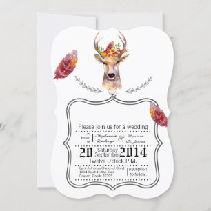 Invitación 5x7 boho venado Cabeza de buck BrowningInvitación 