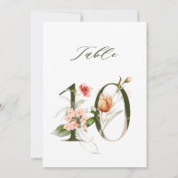 5x7 Botanical Floral Number 10, Table Number