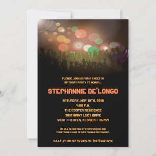 Invitación 5x7 Concert Band Aren Sweet 16 Birthday Invitation