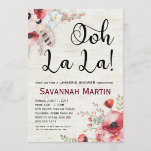 Invitación 5x7 de la ducha de la ropa interior del