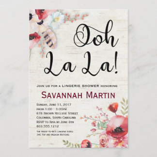 Invitación 5x7 de la ducha de la ropa interior del