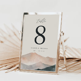Invitación 5x7" Desert Mountain Sunset Table Number Card