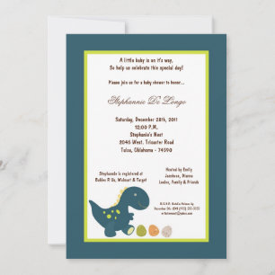 Invitación 5x7 Dinosaur Baby Shower Invitation