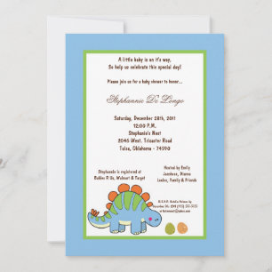 Invitación 5x7 Dinosaur Baby Shower Invitation