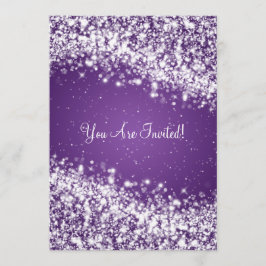 Invitación 5x7 Elegante Boda de esparcido morado