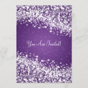 Invitación 5x7 Elegante Boda de esparcido morado