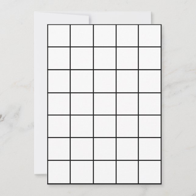 Invitación 5x7 Mapa de cuadrícula de papel en blanco (Anverso)