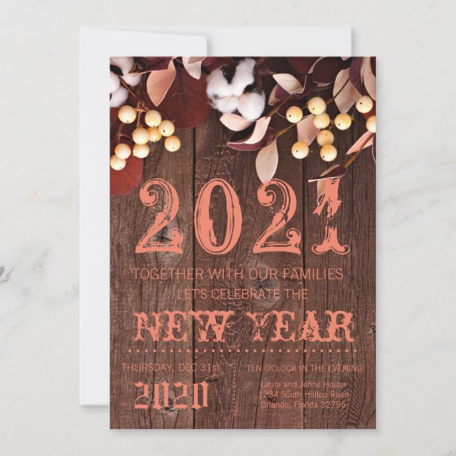 Invitación 5x7 Nueva campaña de vísperas de la rama de algodó (Anverso)