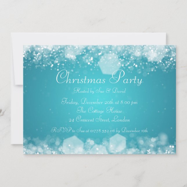 Invitación 5x7 para fiestas Elegante Noche Azul (Anverso)