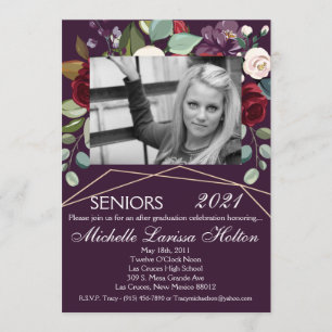 Invitación 5x7 Partido de Graduación de Fotografías Invitació