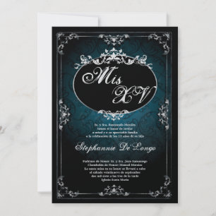 Invitación 5x7 Pendant Broach Quinceanera Birthday Invitation