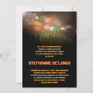 Invitación 5x7 Spanish Band Quinceanera Birthday Invitation