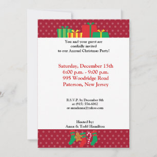Invitación 5x7 Stocking / Presents on Fire Place Invitation