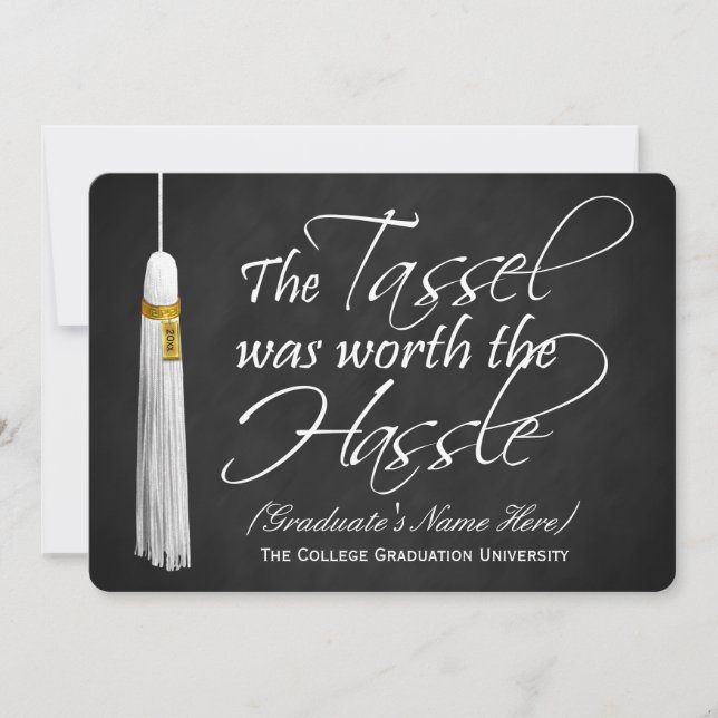 Invitación 5x7 Tassel valía la pena graduarse en la universid (Anverso)