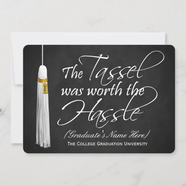 Invitación 5x7 Tassel valía la pena graduarse en la universid (Anverso)