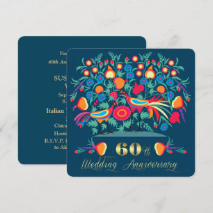 Invitación 60º Aniversario de Boda Arte Popular