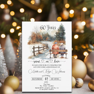 Invitación 60º Aniversario de Boda Paisaje Invernal Romántico