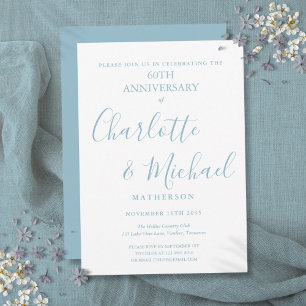Invitación 60º Aniversario de Bodas de Diamante Letra Elegant