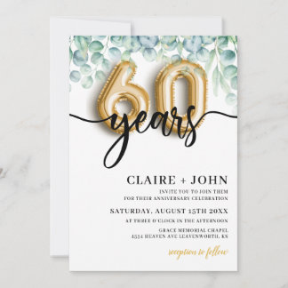 Invitación 60º Aniversario de Bodas de Eucalipto