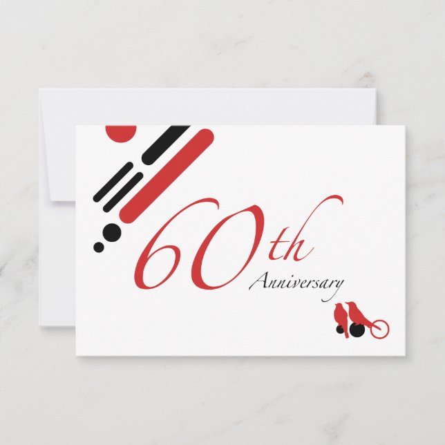 Invitación 60º Aniversario (pájaros mod) (Anverso)