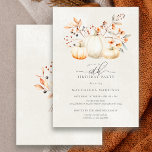 Invitación 60.ª Caída de Calabaza Blanca de Cumpleaños Sale E<br><div class="desc">Las elegantes calabazas blancas están enclavadas en hojas rojas,  verdes naranjas y saladas y flores silvestres.</div>