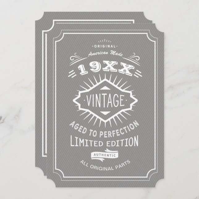 Invitación 60.ª edición limitada de Personalizado de cumpleañ (Anverso / Reverso)