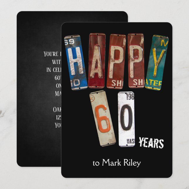 Invitación 60.ª festividad de cumpleaños (Anverso / Reverso)