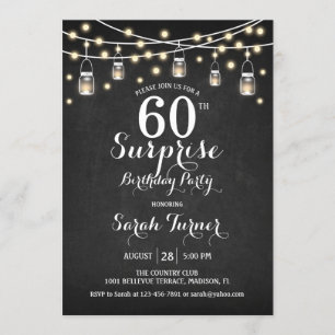 Invitación 60.ª Fiesta de Cumpleaños - Blancas de Chalkboard