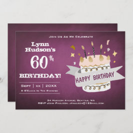 Invitación 60.ª Fiesta de Cumpleaños con Nombre
