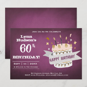 Invitación 60.ª Fiesta de Cumpleaños con Nombre