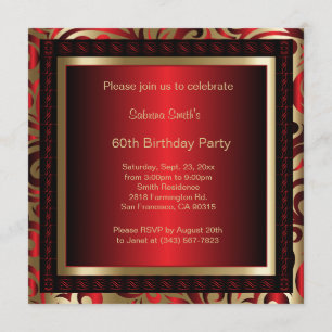 Invitación 60.ª fiesta de cumpleaños   DIY Text