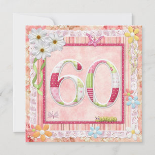 Invitación 60.ª fiesta de cumpleaños estilo scrapbooking