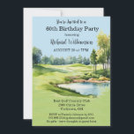 Invitación 60.ª Fiesta de Cumpleaños Fiesta Temática de Golf<br><div class="desc">Esta fiesta festiva y colorida Invitación a la Fiesta de los Años 60 tiene un tema de golf y es ideal para un golfista. Cuenta con un carrito de golf con clubes de golf en un campo de golf, mucho que personalizar para que sea apropiado para su propio evento. Tenemos...</div>