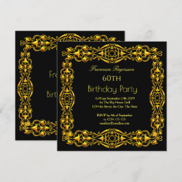 Invitación 60.ª Fiesta de Cumpleaños Gold Black