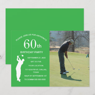Invitación 60.ª fiesta de cumpleaños Golfer Green Par Golf Ph