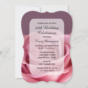 Invitación 60.ª Fiesta de Cumpleaños Hermosa Rosa