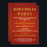 Invitación 60.ª Fiesta de Cumpleaños Rojo<br><div class="desc">Personalizar fácilmente el texto en esta invitación de 60 años usando la plantilla proporcionada. Parte del rango de cumpleaños de los estándares de configuración.</div>