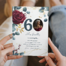 60.ª fiesta de cumpleaños, rosas rojas y azul
