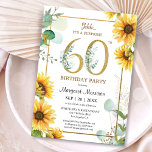 Invitación 60.ª fiesta de cumpleaños Sunflowers Elegante Flor<br><div class="desc">Celebre el hito de 60 años con nuestro elegante "Fiesta de los 60 Años Sunflowers Elegante Invitación Floral!" Perfecto para una fiesta de cumpleaños número 60. ¡Pida hoy y haz que tu celebración sea realmente especial! Por favor, tenga en cuenta que los efectos de purpurina de oro sólo se simulan;...</div>