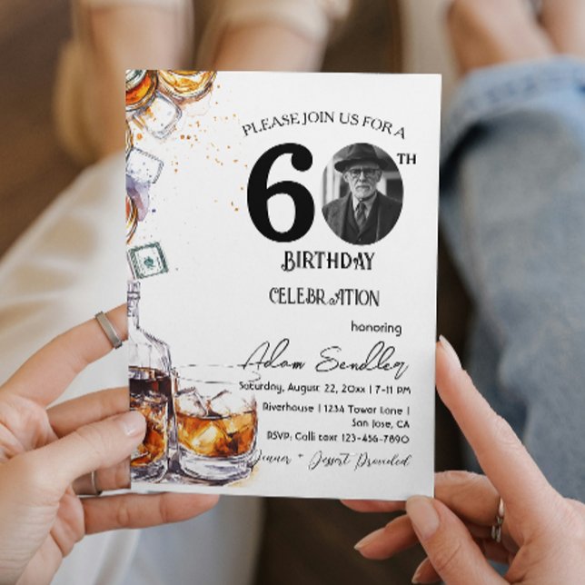 Invitación 60.ª fiesta de cumpleaños y whisky y bebidas (Subido por el creador)