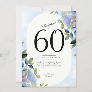 Invitación 60.ª floral azul