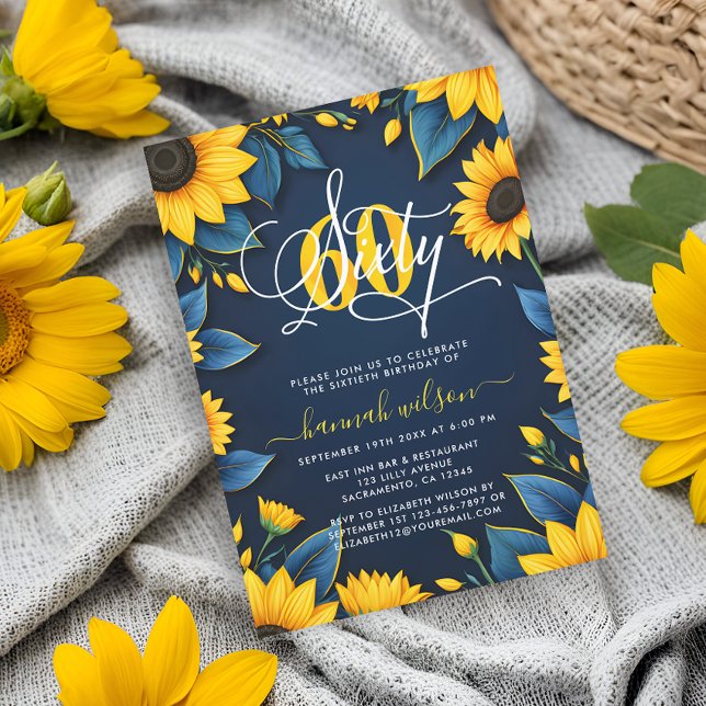 Invitación 60.ª foto de cumpleaños girasol (Subido por el creador)