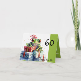 Invitación 60.ª gorra a rayas de cumpleaños de festividad de 